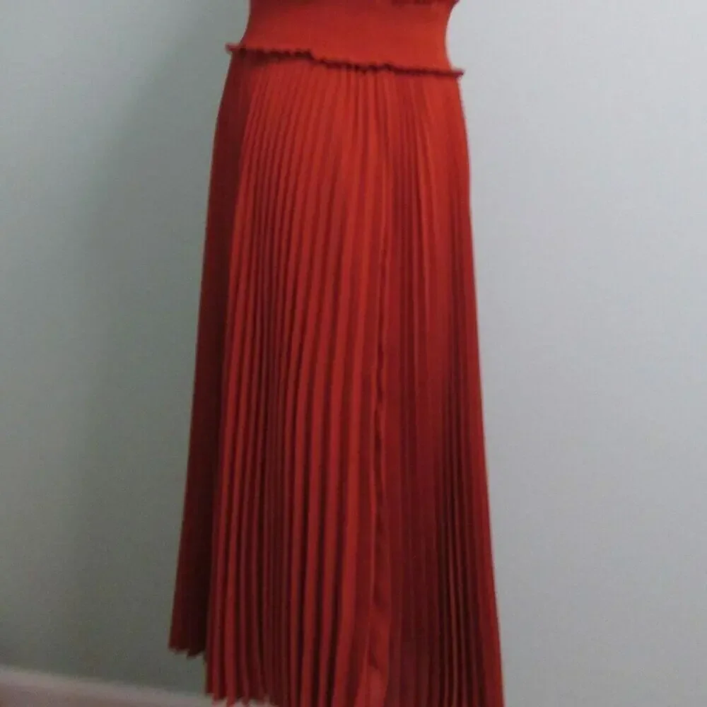 Nanette Lapore Pleated Sleeveless Smock Neck & Waist Midi Dress-Sienna-10-EUC - Picture 3 of 16